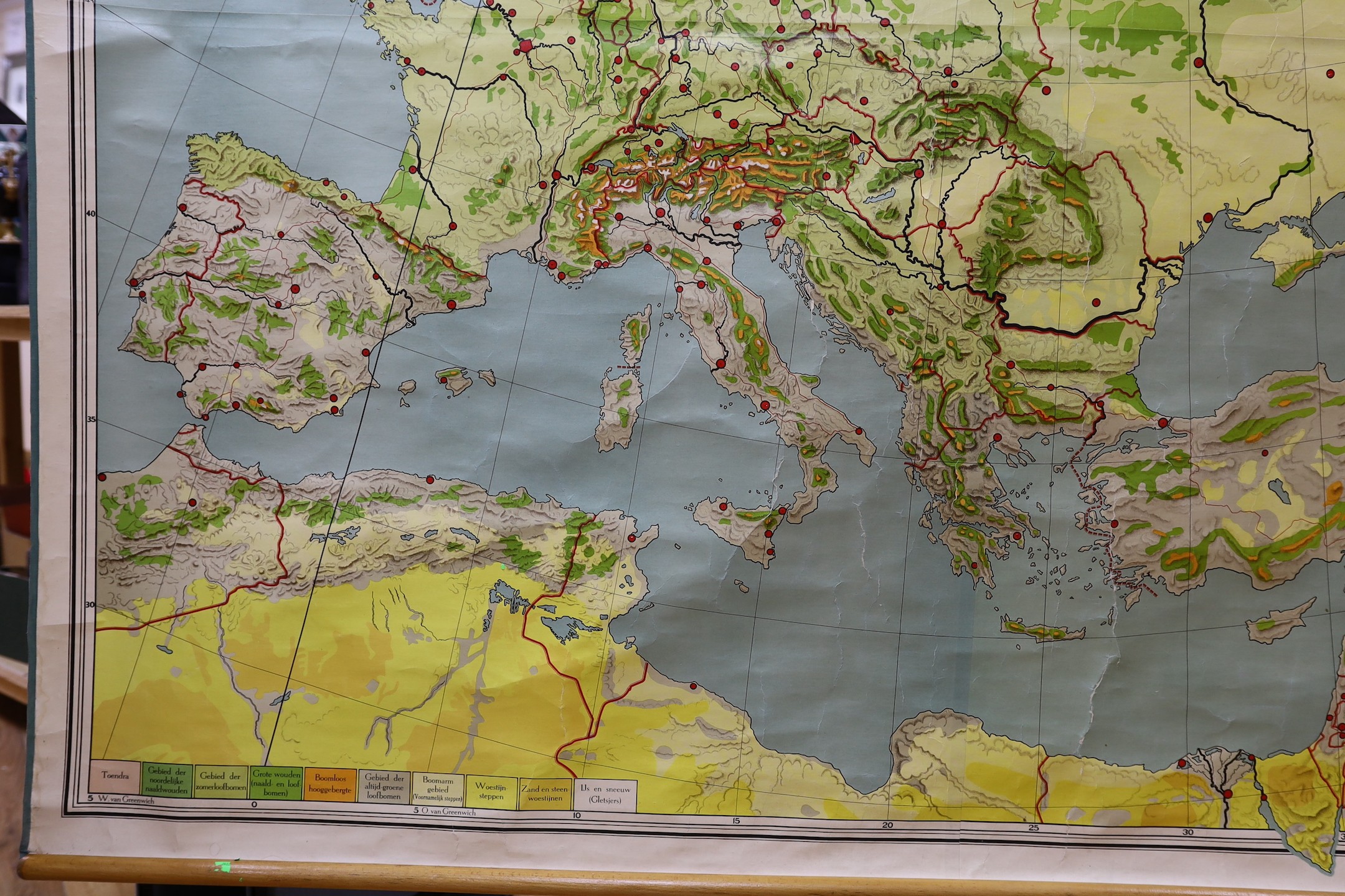 A Dutch school map of Europe, 200cm wide